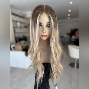 Highline 7x8 custom blonde closed lace 24 inch topper